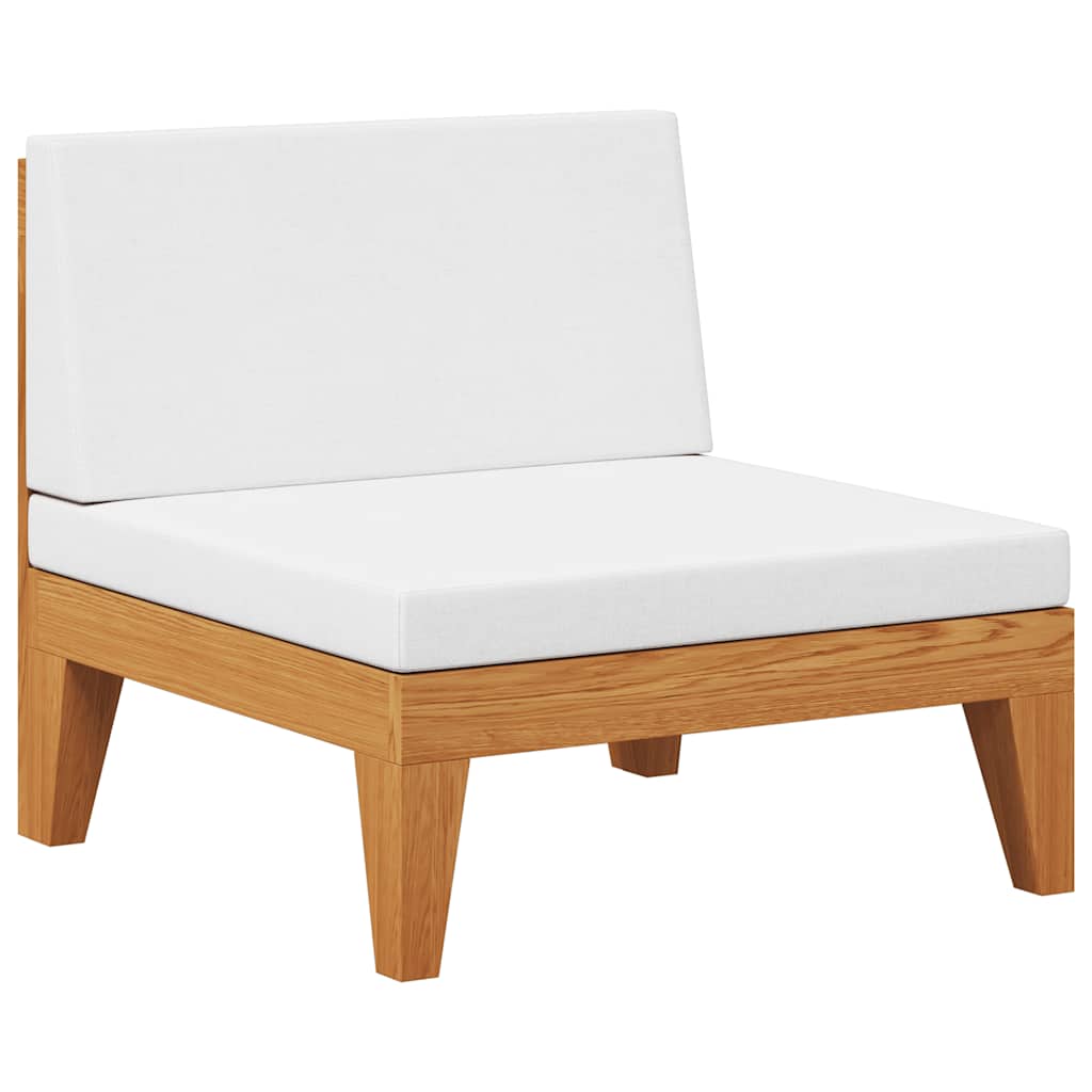 Lounge Mittelsofa Holz Akazie Massiv Natur Weiß 66 x 68,5 x 62 cm