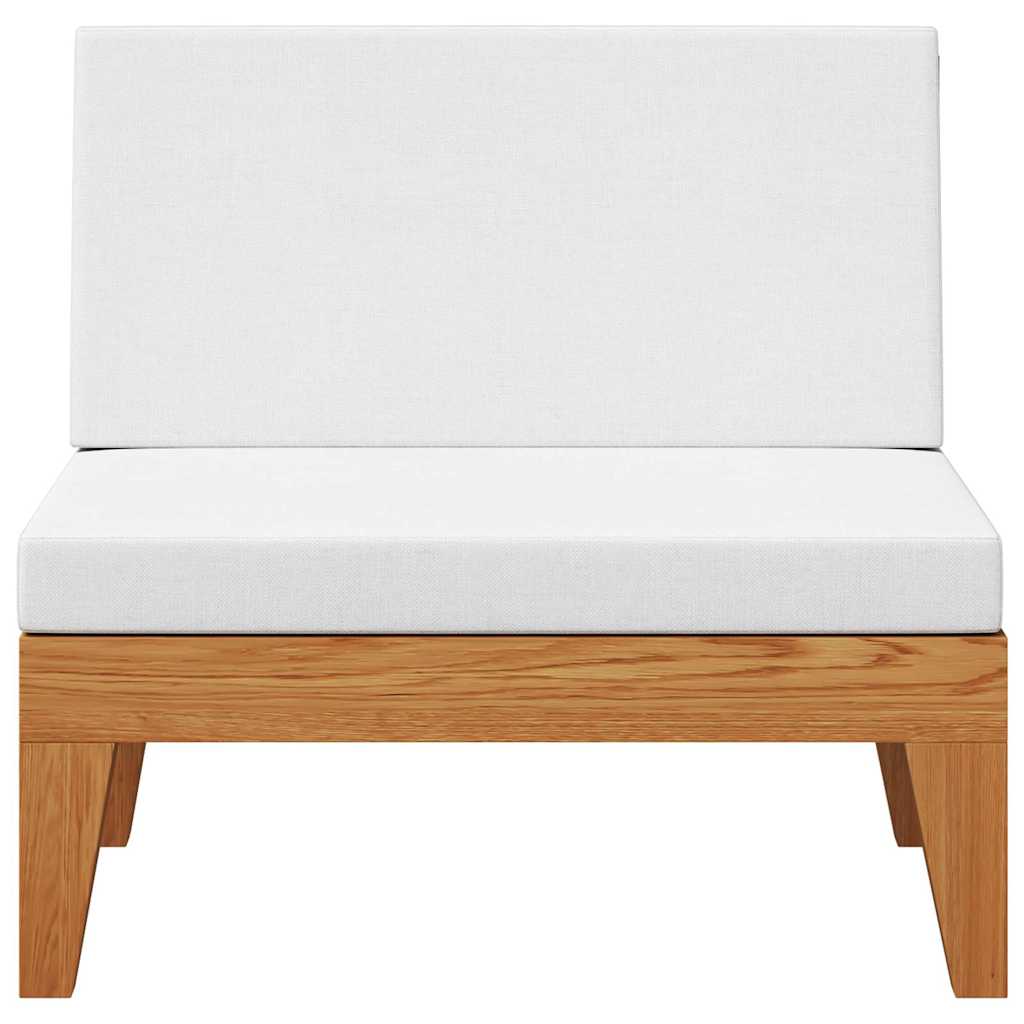 Lounge Mittelsofa Holz Akazie Massiv Natur Weiß 66 x 68,5 x 62 cm