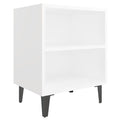 Nachttisch 2er Set Weiß mit 2 Regalen 40 x 30 x 50 cm