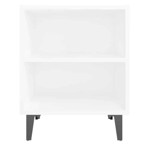Nachttisch 2er Set Weiß mit 2 Regalen 40 x 30 x 50 cm