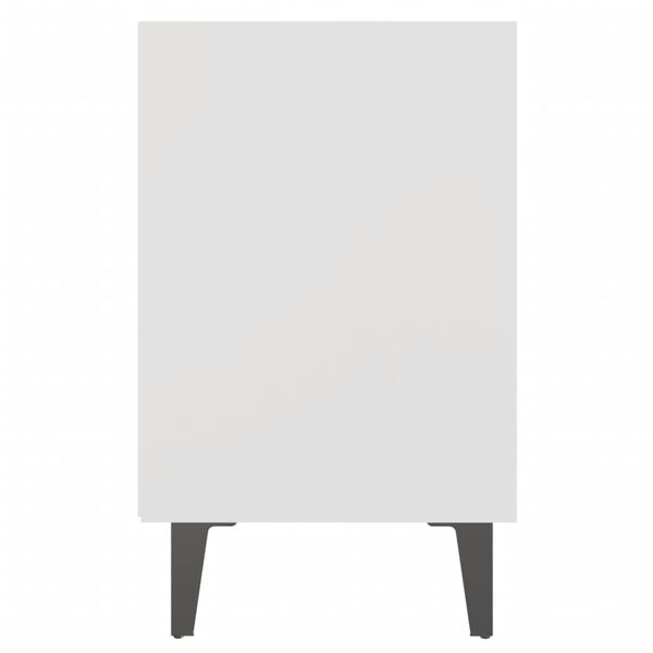 Nachttisch 2er Set Weiß mit 2 Regalen 40 x 30 x 50 cm