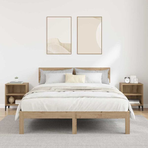 Nachttisch 2er Set Artisan-Eiche mit 2 Regalen 40 x 30 x 50 cm
