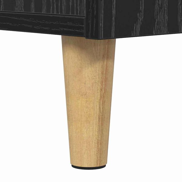 2er Set Nachttisch Schwarz Eichen-Optik mit 2 Schubladen 40 x 35 x 47,5 cm