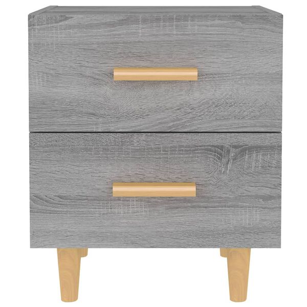 2er Set Nachttisch Grau Sonoma mit 2 Schubladen 40 x 35 x 47,5 cm