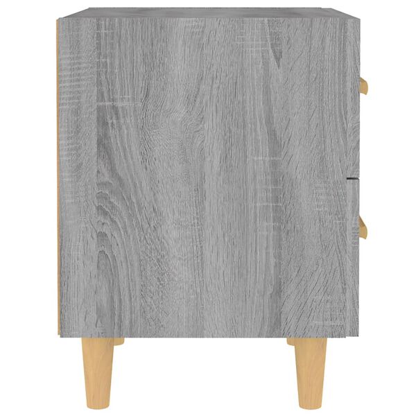 2er Set Nachttisch Grau Sonoma mit 2 Schubladen 40 x 35 x 47,5 cm