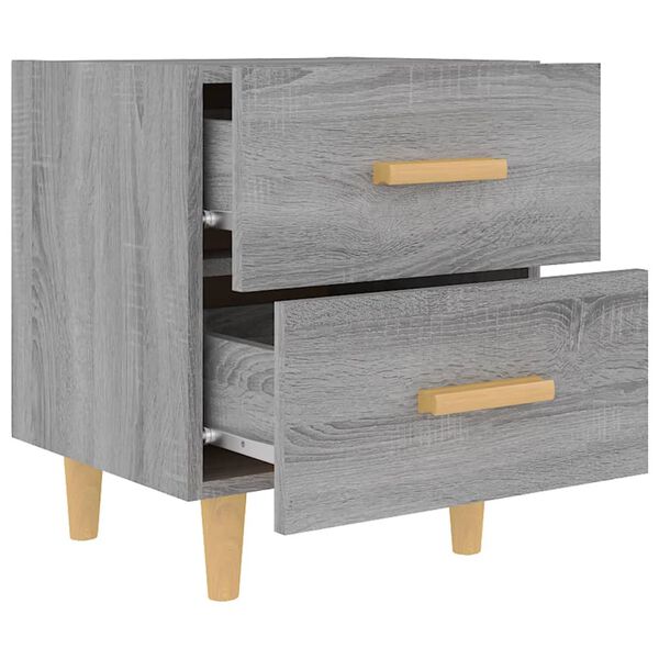 2er Set Nachttisch Grau Sonoma mit 2 Schubladen 40 x 35 x 47,5 cm