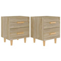 2er Set Nachttisch Sonoma Eiche mit 2 Schubladen 40 x 35 x 47,5 cm