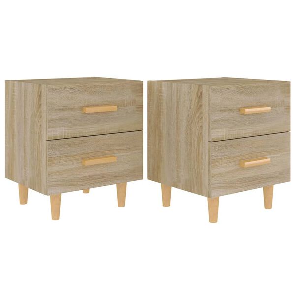 2er Set Nachttisch Sonoma Eiche mit 2 Schubladen 40 x 35 x 47,5 cm