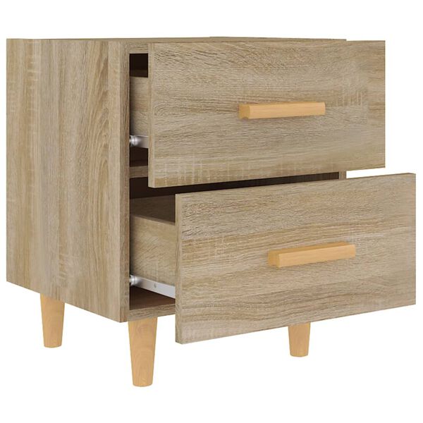 2er Set Nachttisch Sonoma Eiche mit 2 Schubladen 40 x 35 x 47,5 cm