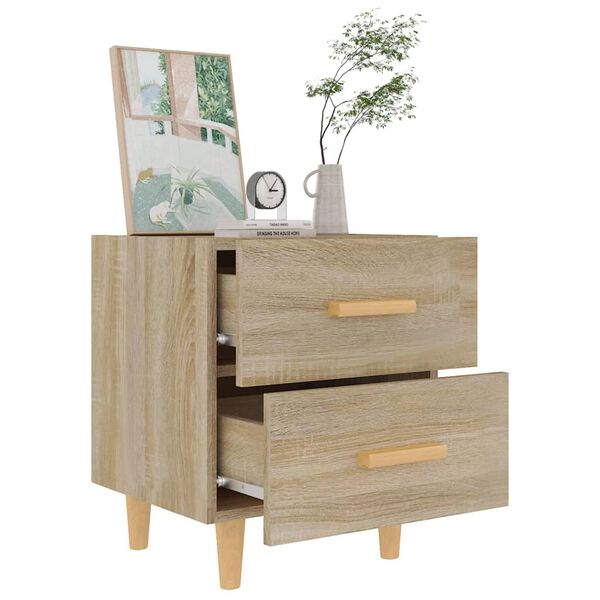 2er Set Nachttisch Sonoma Eiche mit 2 Schubladen 40 x 35 x 47,5 cm