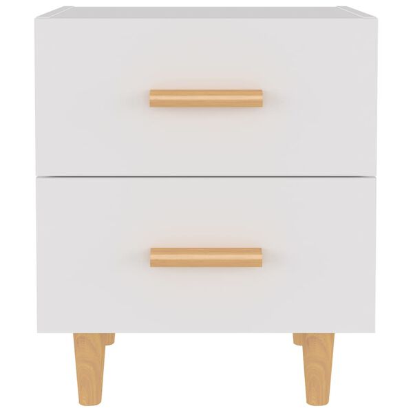 2er Set Nachttisch Weiß mit 2 Schubladen 40 x 35 x 47,5 cm