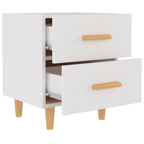 2er Set Nachttisch Weiß mit 2 Schubladen 40 x 35 x 47,5 cm