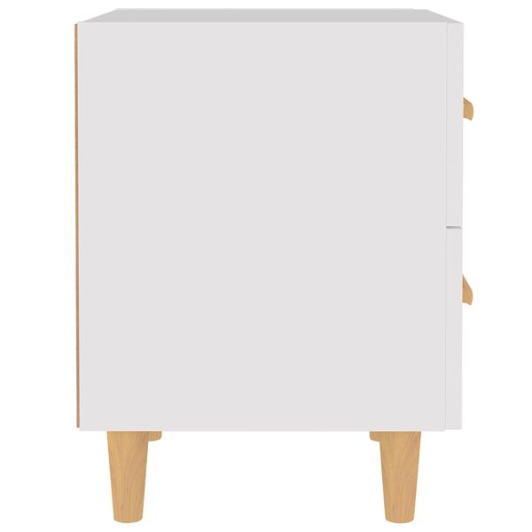 2er Set Nachttisch Weiß mit 2 Schubladen 40 x 35 x 47,5 cm