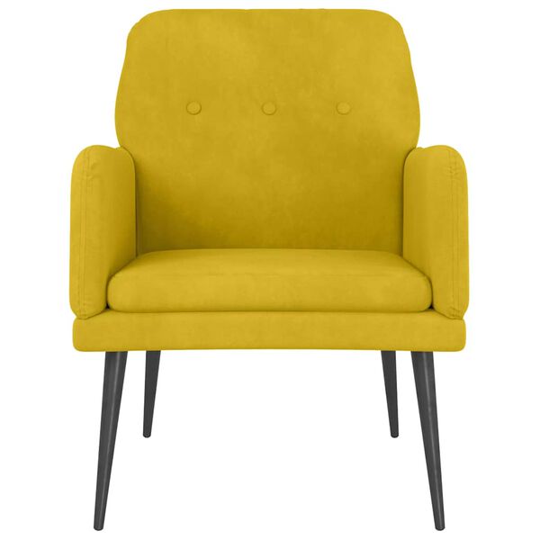 Relaxsessel Samt Gelb mit Metallgestell 62 x 79 x 79 cm