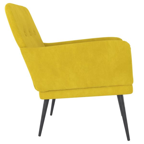 Relaxsessel Samt Gelb mit Metallgestell 62 x 79 x 79 cm