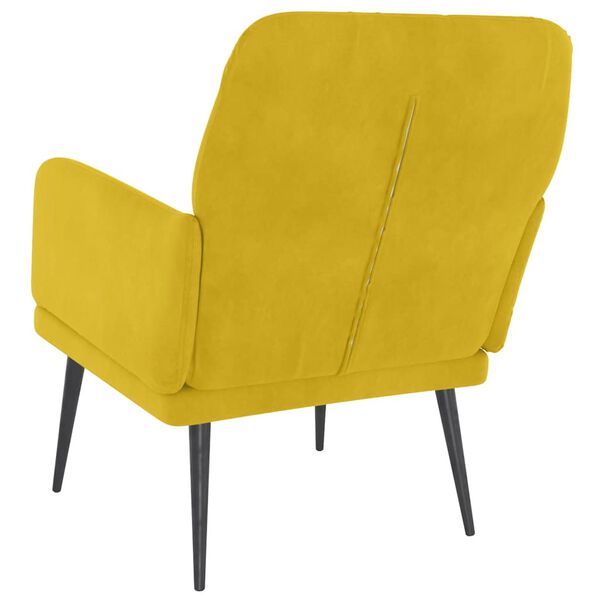 Relaxsessel Samt Gelb mit Metallgestell 62 x 79 x 79 cm