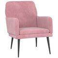 Relaxsessel Samt Rosa mit Metallgestell 62 x 79 x 79 cm