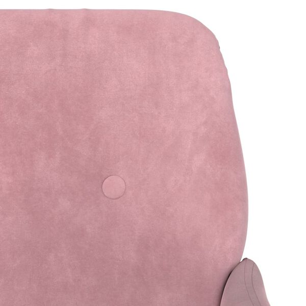 Relaxsessel Samt Rosa mit Metallgestell 62 x 79 x 79 cm