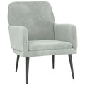 Relaxsessel Samt Hellgrau mit Metallgestell 62 x 79 x 79 cm