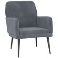 Relaxsessel Samt Dunkelgrau mit Metallgestell 62 x 79 x 79 cm