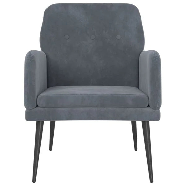 Relaxsessel Samt Dunkelgrau mit Metallgestell 62 x 79 x 79 cm