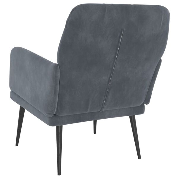 Relaxsessel Samt Dunkelgrau mit Metallgestell 62 x 79 x 79 cm