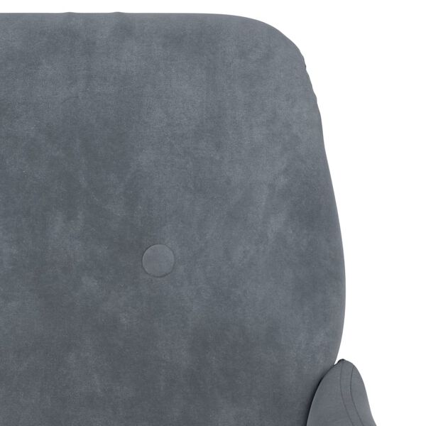 Relaxsessel Samt Dunkelgrau mit Metallgestell 62 x 79 x 79 cm