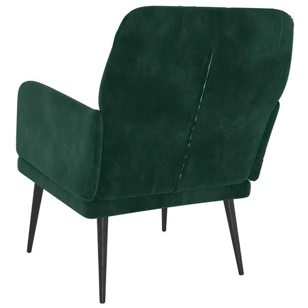 Relaxsessel Samt Dunkelgrün mit Metallgestell 62 x 79 x 79 cm