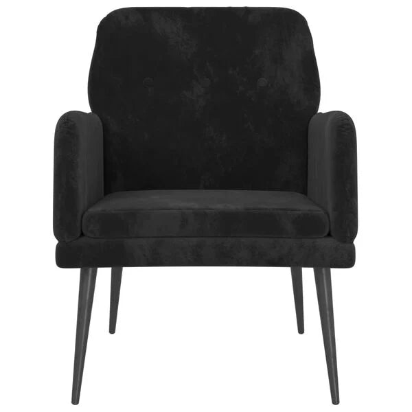 Relaxsessel Samt Schwarz mit Metallgestell 62 x 79 x 79 cm