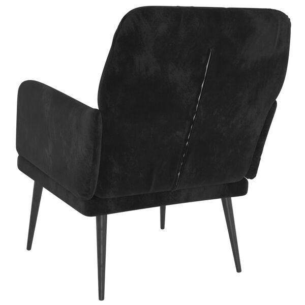 Relaxsessel Samt Schwarz mit Metallgestell 62 x 79 x 79 cm