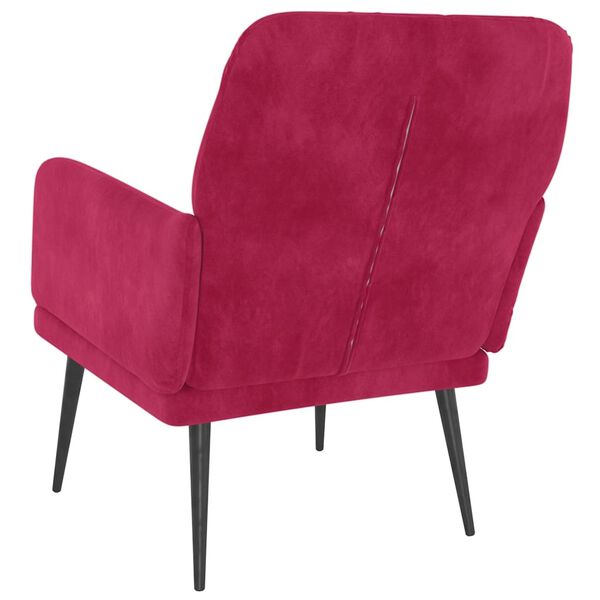 Relaxsessel Samt Weinrot mit Metallgestell 62 x 79 x 79 cm