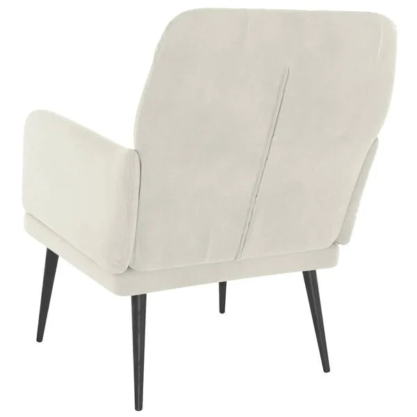 Relaxsessel Samt Creme mit Metallgestell 62 x 79 x 79 cm