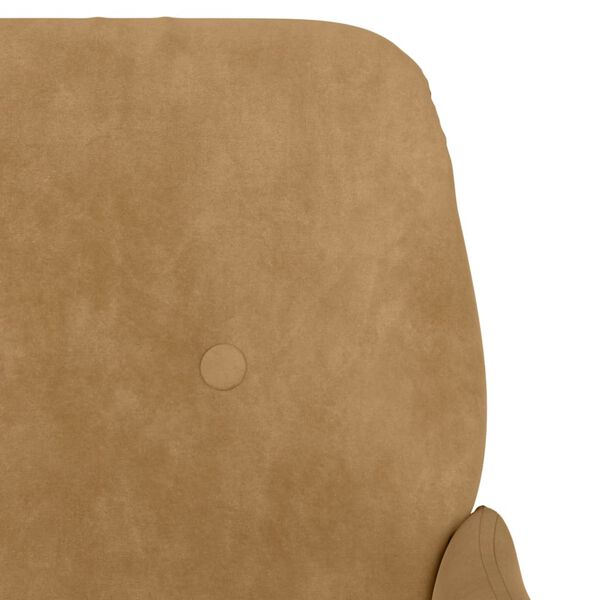 Relaxsessel Samt Braun mit Metallgestell 62 x 79 x 79 cm