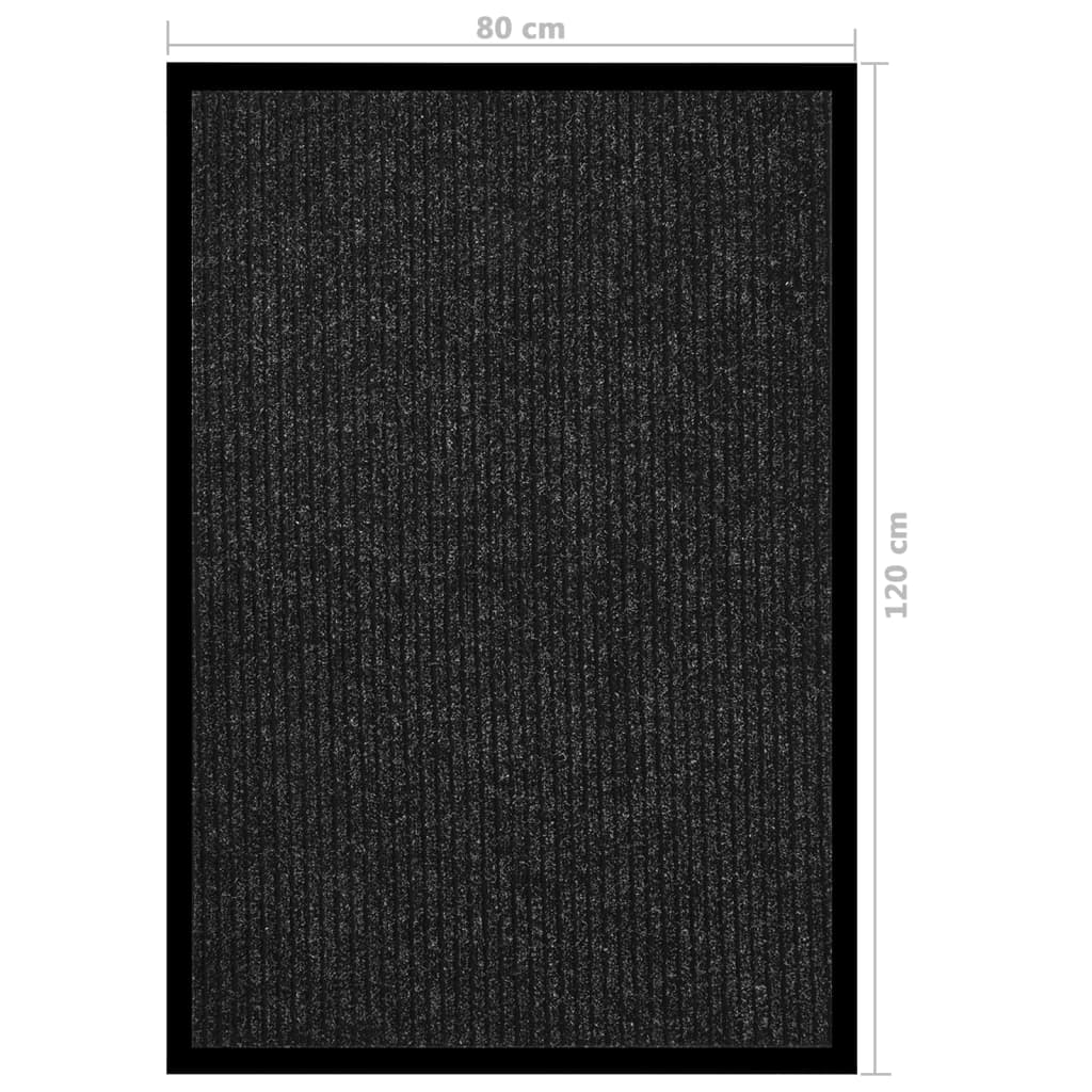 Fußmatte Gestreift Rutschfest Polypropylen Grau 80 x 120 cm