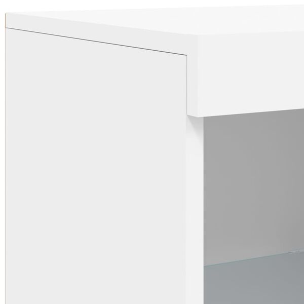 3er Set Sideboards mit LED Weiß Holzwerkstoff 123 x 37 x 100 cm