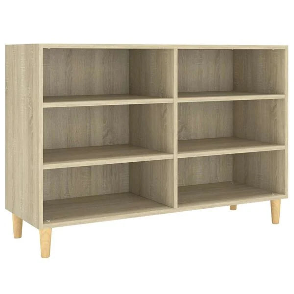 Sideboard aus Massivholz Sonoma Eiche Modern mit 6 Fächern 103,5 x 35 x 70 cm
