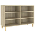 Sideboard aus Massivholz Sonoma Eiche Modern mit 6 Fächern 103,5 x 35 x 70 cm