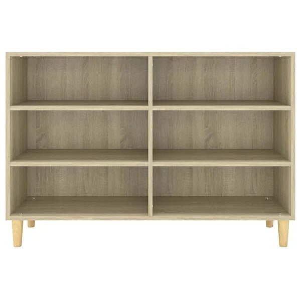 Sideboard aus Massivholz Sonoma Eiche Modern mit 6 Fächern 103,5 x 35 x 70 cm