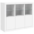 3er Set Sideboards mit LED Weiß Holzwerkstoff 123 x 37 x 100 cm