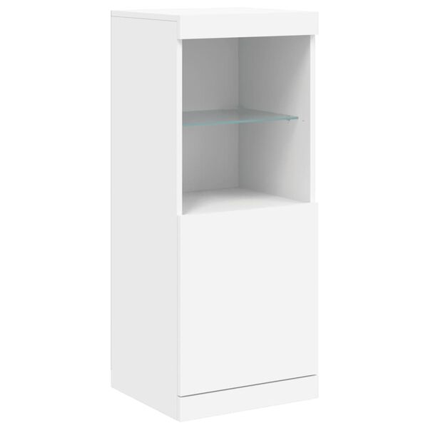 3er Set Sideboards mit LED Weiß Holzwerkstoff 123 x 37 x 100 cm