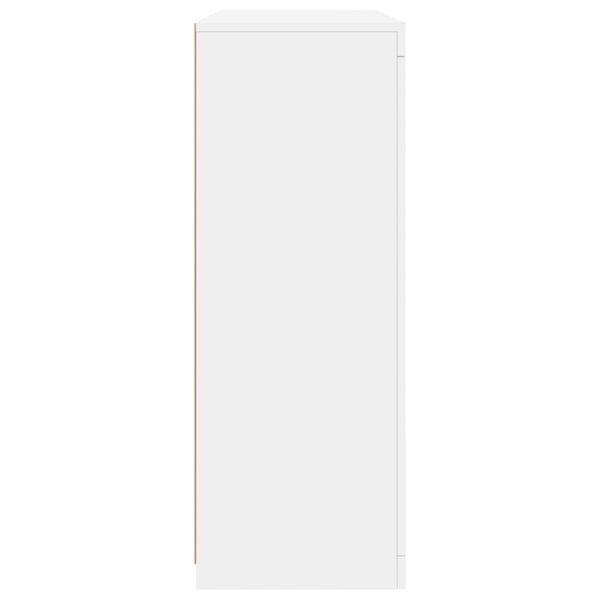 3er Set Sideboards mit LED Weiß Holzwerkstoff 123 x 37 x 100 cm