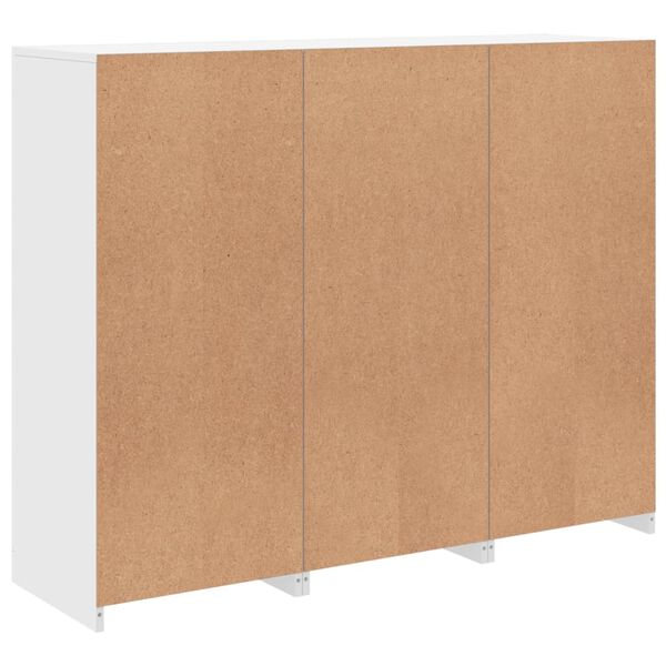 3er Set Sideboards mit LED Weiß Holzwerkstoff 123 x 37 x 100 cm