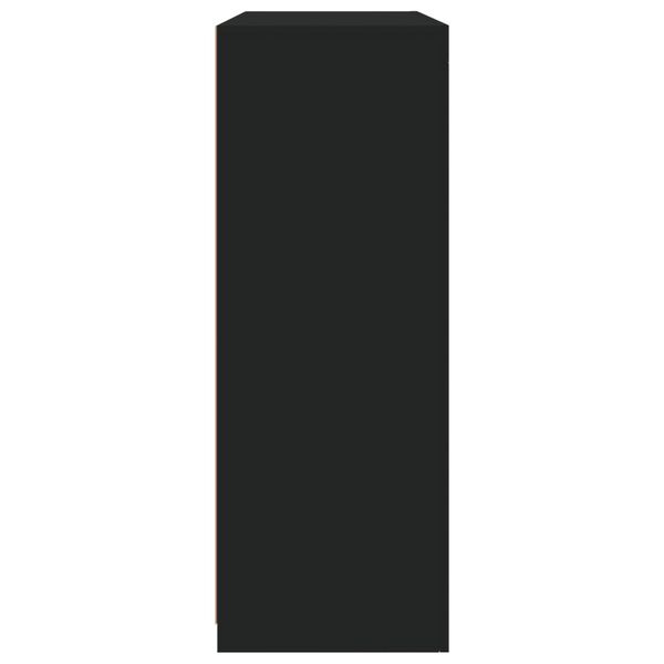 3er Set Sideboards mit LED Schwarz Holzwerkstoff 123 x 37 x 100 cm