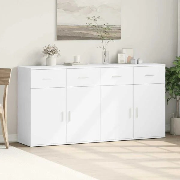 2er Set Sideboards Weiß Holzwerkstoff 79 x 38 x 80 cm
