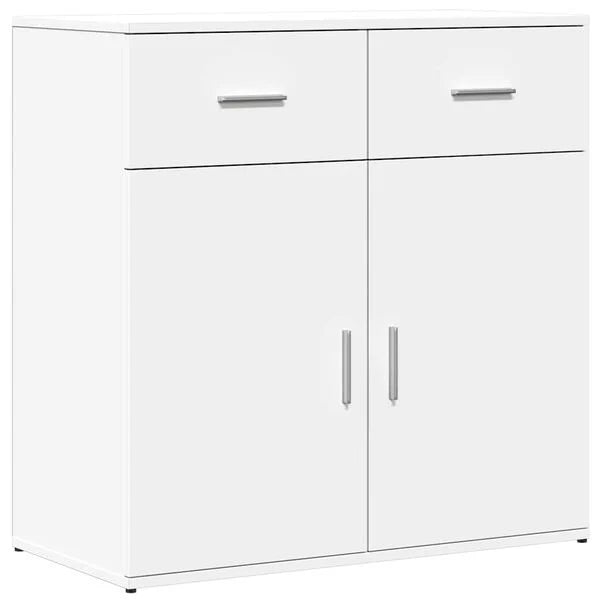 2er Set Sideboards Weiß Holzwerkstoff 79 x 38 x 80 cm