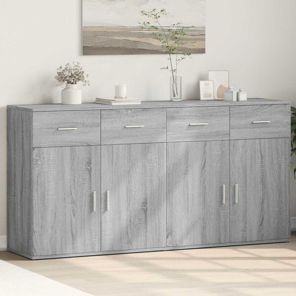 2er Set Sideboards Grau-Sonoma Holzwerkstoff 79 x 38 x 80 cm