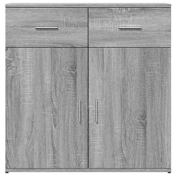 2er Set Sideboards Grau-Sonoma Holzwerkstoff 79 x 38 x 80 cm