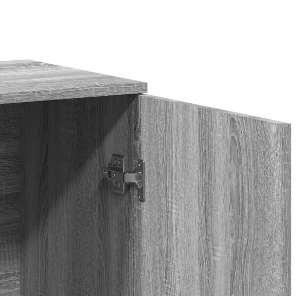 Sideboard Grau Sonoma aus Holzwerkstoff 3er Set 2× 79 cm & 1× 60 cm