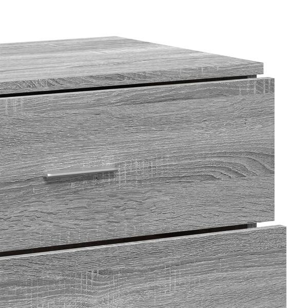 Sideboard Grau Sonoma aus Holzwerkstoff 3er Set 2× 79 cm & 1× 60 cm