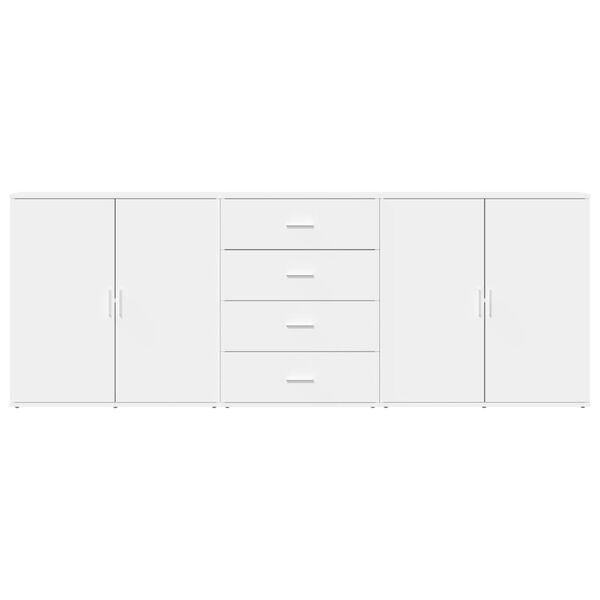 Sideboard Weiß aus Holzwerkstoff 3er Set 2× 79 cm & 1× 60 cm